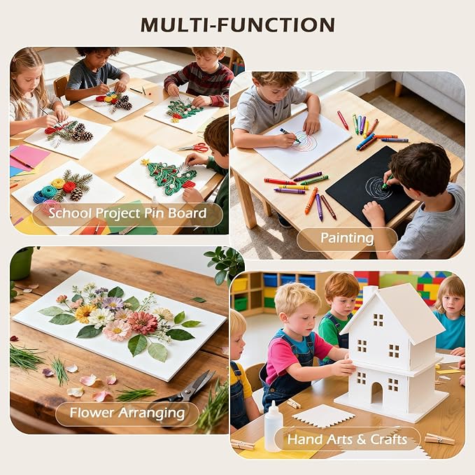 Golden State Art, Pack of 10, 1/8" Thick, 20x24 White Foam Boards (20x24, White)