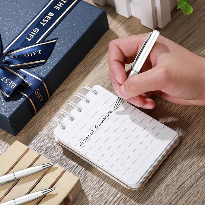 Chinco 16 Pcs Mini Pen 3 Inch Tiny Short Pen for Pockets Notebook Metal Small Ballpoint Bulk for Boss Notepads Notebooks Business Trip Office School Supplies