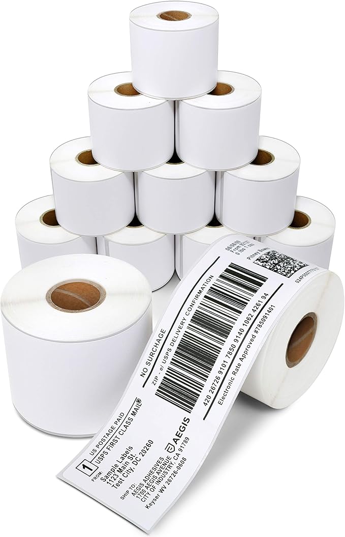 Aegis Adhesives - Replacement for DYMO 99019 (12 Rolls, 1800 Labels) - 2 5/16" X 7 1/2" Direct Thermal Internet Postage Labels - Compatible with DYMO LabelWriter 450, 450 Turbo, 4XL (Not 550, 5XL)