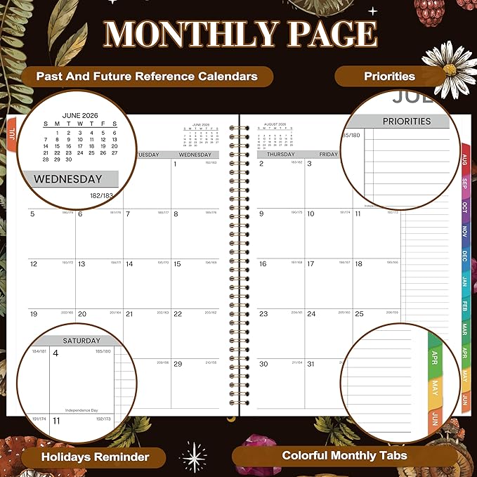 2026-2027 Appointment Book/Planner - 8.1"x11", 2026-2027 Daily Planner, July 2026 - June 2027, Weekly & Monthly, Hourly Planner with 30-Minute Interval, Monthly Tabs, Pocket