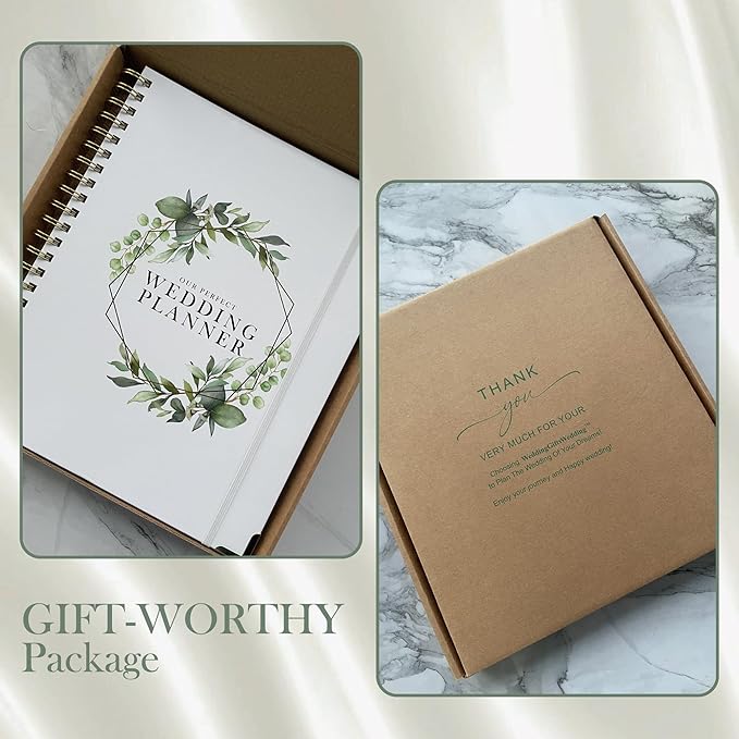 Wedding Planner Book and Organizer, Wedding Planner for Bride Gifts, Bridal Planning Binder, Engagement Gifts for Couples