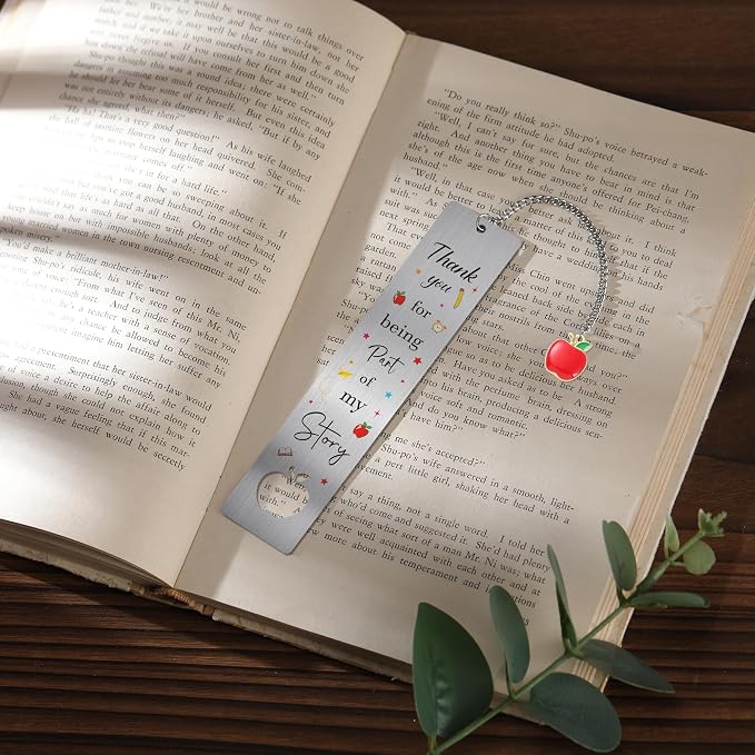 Teacher Appreciation Metal Bookmark, Thank You Teacher Gifts Book Mark for Women Men, Inspirational Page Marker Reading Gift for Teachers Teacher Appreciation Week Retirement Graduation