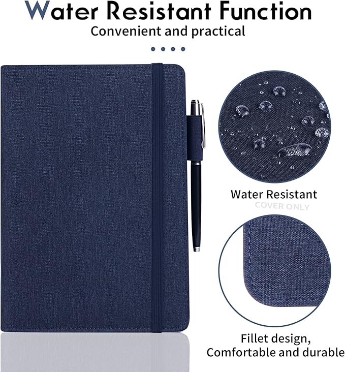 Executive Size Notebook Cover for Rocketbook A5 8.8"x6" Inch, Waterproof Portfolio Organizer with Pen Loop Holder & Card Slots, Protective Case for Journals - Business Travel & Office Use (Blue)