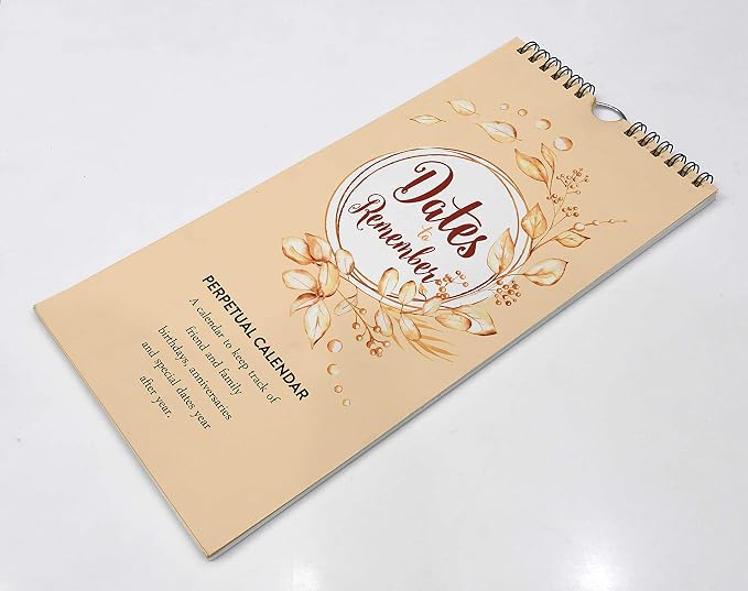 Leaves Perpetual Calendar Birthday Wall Hanging Anniversary Special Event Reminder Calendar Book Journal Stationary Wall Hanging Birthday Gift Card Planner Organizer