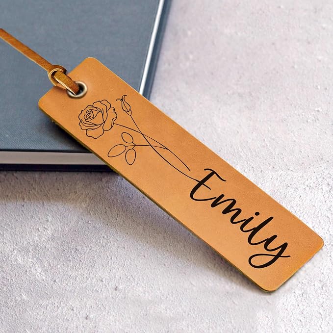 Personalized Bookmark, Book Marks for Reading, Women Men Kids Personalized Gifts for Book Lovers Teachers Appreciation Gifts on Birthday Graduation Christmas Back to School (Light Brown)