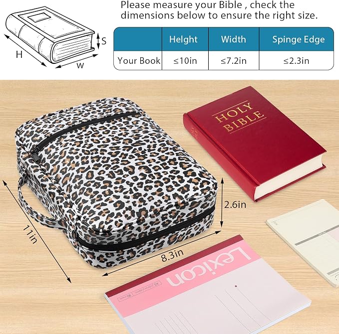 GERMUN Bible Cover with Durable Handle, Carrying Book Case Church Bag Bible, Protective with Zippered Pocket, Bible Study Accessories Supplies, Book Protector for Book Lovers, BlueBlack
