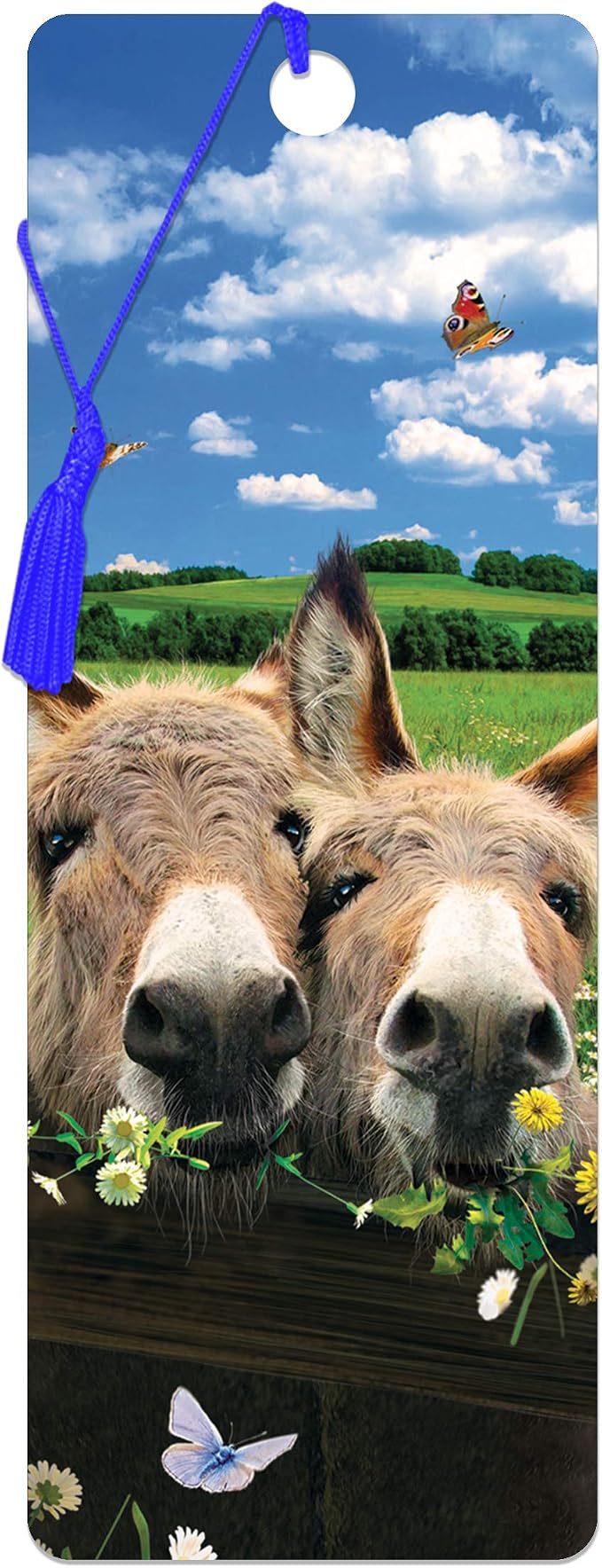 3D LiveLife Bookmark - Donkeys from Deluxebase. Cute Lenticular Donkey Page Marker. Animal Themed Accessories for Book Lovers. Small Gifts for Men, Women, Writers and Teachers.