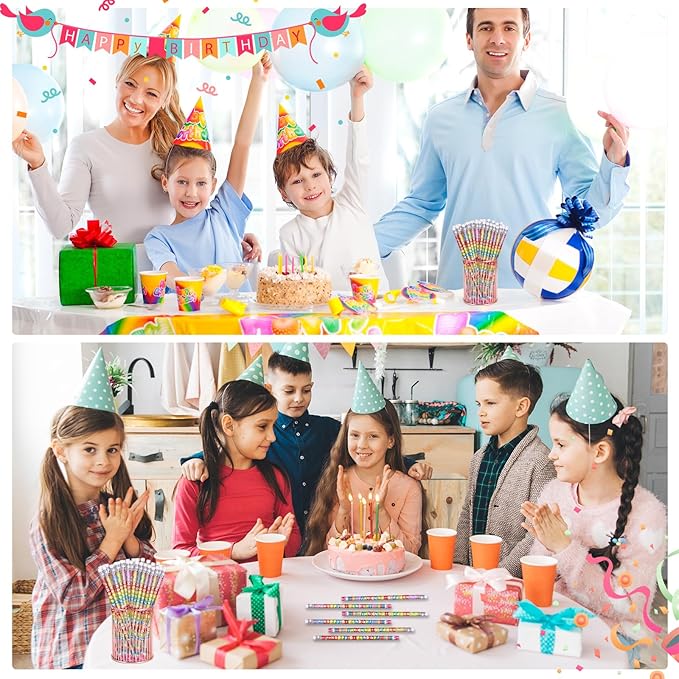 72 Pcs Happy Birthday Pencils Colorful Birthday Pencil for Students Teacher Wooden Pencils with Erasers Birthday Party Supplies, 6 Style(72)