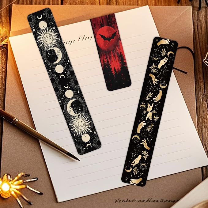 Gothic Romance Magnetic Bookmarks: 30 Pcs Witchy Dragon Moon Book Mark Clips, Fantasy Dark Academia Reading Accessories for Women Teens, Occult Gifts for Book Lovers