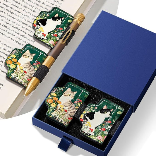 2 Pcs Cat Magnetic Bookmarks with Gift Box,Book Leather Markers for Women, Book Marks Cute Bookmarks for Women, Cute Magnetic Bookmarks for Women, Book Marks for Reading Women
