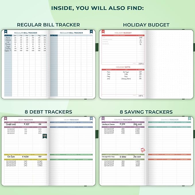 Clever Fox Budget Book 2.0 – Simple Budgeting Planner for Beginners – Financial Notebook with Money Spending, Debt & Bill Tracker (Dark Green)