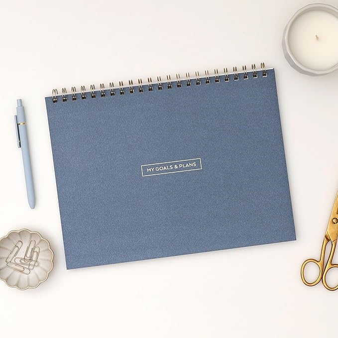 Blue Sky Weekly Planner Pad 300g Cardboard, Undated Weekly Safety Wirebound Top Bound (Navy, 12" x 9")