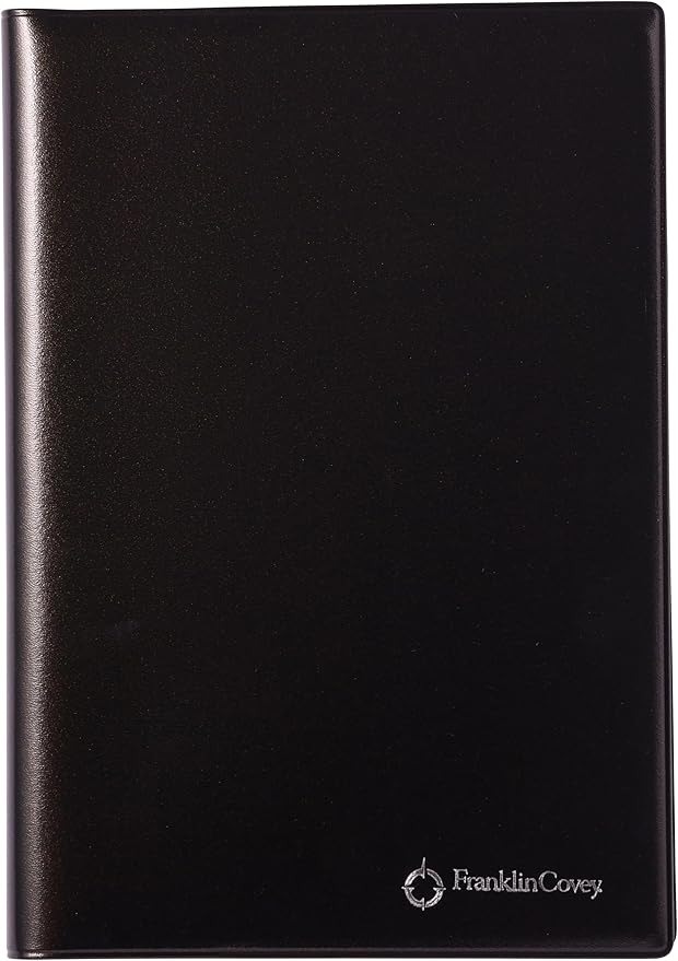 A5 Franklin Planner Organizer One Page Per Day Metallic Begins January 2025, Black Gold 86304