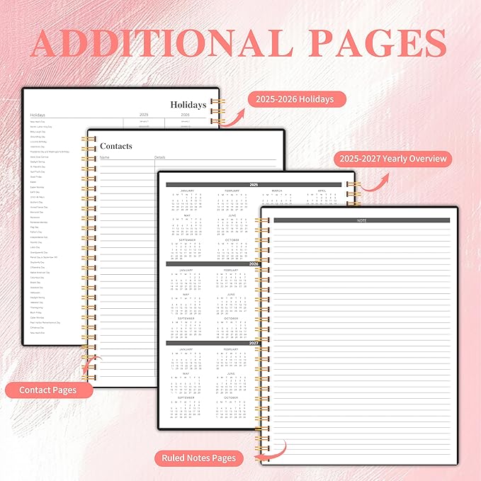 Academic Planner 2026, 8.5" x 11" Weekly & Monthly Calendar from Jan 2026 - June 2026, 6 Month Daily Planner with Tabs Elastic Closure, Ample Writing Space, Perfect for Office, Home and School