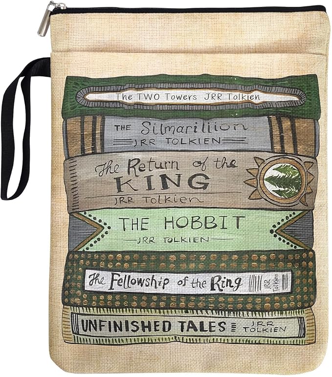 Fantasy Aesthetic Book Cover Gifts for Librarian Book Lovers Bookish Friends Students with Zipper & Handle, Book Sleeve Gifts for Book Club Bookworm Birthday Graduation Reading Day