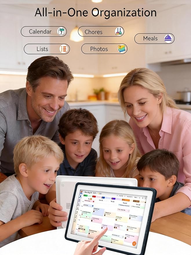 Digital Calendar,15.6-inch Digital Wall Planner & Chore Chart, Touchscreen Family Organizer for Schedules, Events & Reminders, Wall Mount Included, Smart Calendar Perfect for 2026 Planning (Grey Frame)