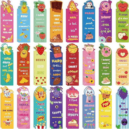 96PCS Scented Bookmarks Scratch and Sniff Bookmark Bulk Paper Bookmarks for Kids Adults Women Students Readers Book Lovers Gifts, 48 Styles Fun Cute Bookmark Inspirational Book Marks with Pun Quotes
