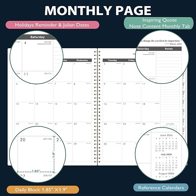 2026-2031 Monthly Planner - 5 Year Monthly Planner 2026-2031 from Jul. 2026 - Jun. 2031, 8.5" x 11", 60 Months Large 5 Year Planners with Tabs, Double-Side Pocket