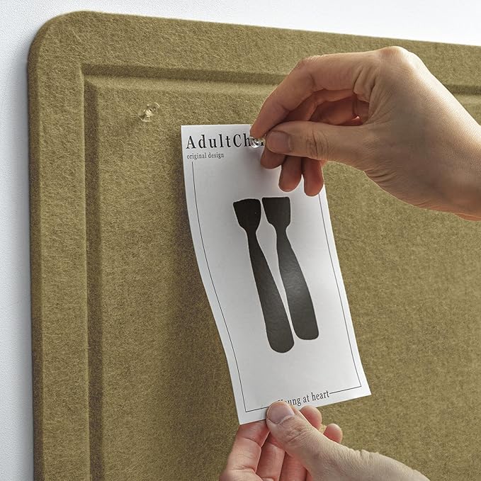 Bulletin Board, 36 x 24 inches Felt Board - Decorative Pin Board, Cork Board Alternative for Wall, 3' x 2' Foldable Picture Board Self-Adhesive Vision Board with 20 Pushpins - Olive