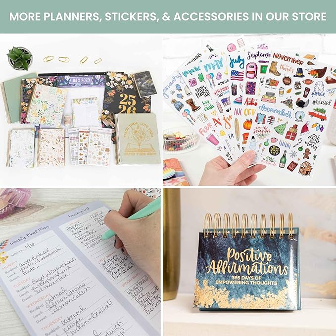 bloom daily planners 2025-2026 (8.5" x 11") Academic Year Day Planner (July 2025 - July 2026) - Weekly & Monthly Dated Agenda Organizer with Stickers & Tabs - Boho Greenery