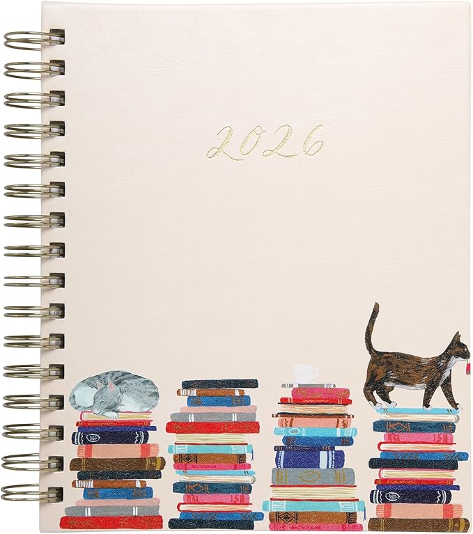 WORLD TRAVELER 2026 Planner Weekly and Monthly - 7'' x 8.75'' Hard Cover January December Spiral Daily Planner 2026 To Do List, Size 7X8.75, Multi Peach
