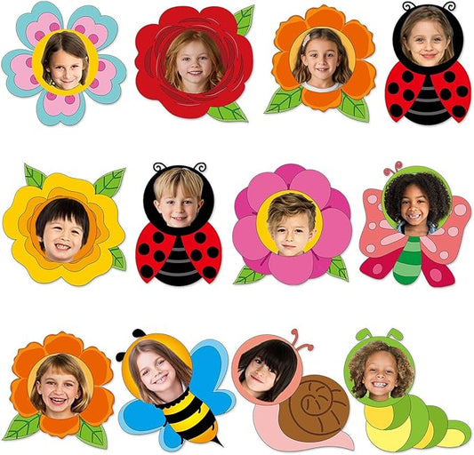 60pcs Summer Flower Theme Cutouts Flowers Bulletin Board Decorations Colorful Floral Insect Paper Cutouts Summer Classroom Decor for Back to School Boy Girl DIY Craft Photo Wall Door Party Supplies
