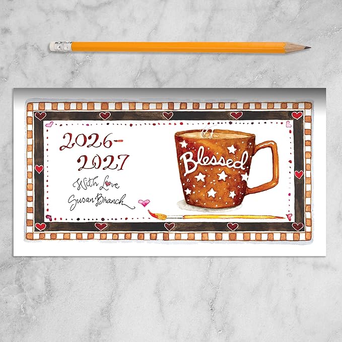 TF Publishing 2026-2027 Susan Branch Small Monthly Pocket Planner with 2 Page Large Calendar Grid and Lined Notes Section - 2 Year Pocket Calendar 2026-2027 Perfect for Purse - 3.5in x 6.5in