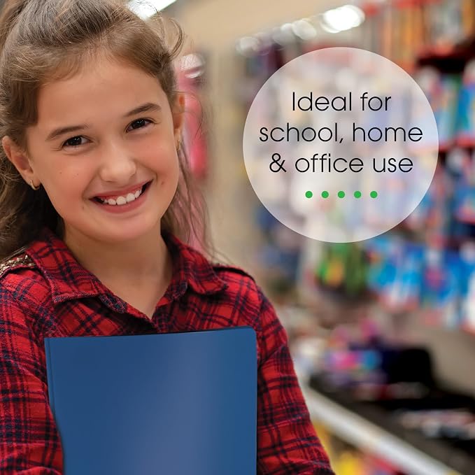 Heavyweight Blue Plastic 2 Pocket Portfolio Folder, Letter Size Poly Folders by Better Office Products, 24 Pack, Royal Blue (with prongs)
