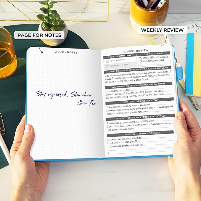 Clever Fox Daily Planner – Undated Planning Notebook with Hourly Schedule & To-Do List – Personal Day Task & Work Organizer, 6 Months (Sky Blue)