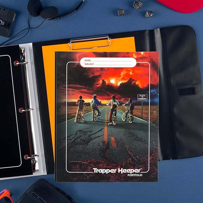 Mead Trapper Keeper 2-Pocket Paper Folder with Prong Fasteners, Holds 8-1/2" x 11" Paper, Stranger Things (340442FA)