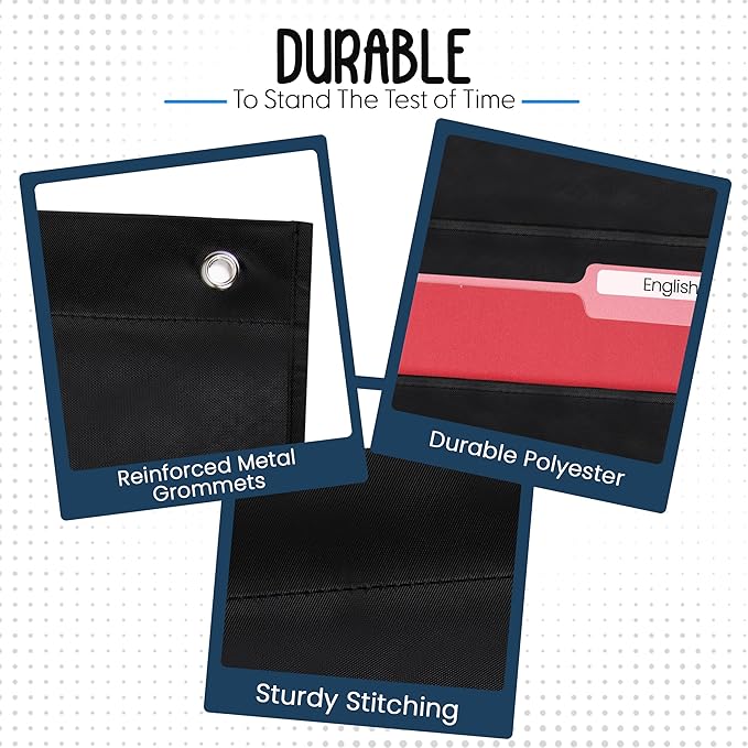 Essex Wares - 1 Pocket File Pocket Chart, Black - Versatile Wall Hanging File Folder Organizer for Classroom, Office, Home, and More - Wall Folder Organizer - Single Pocket