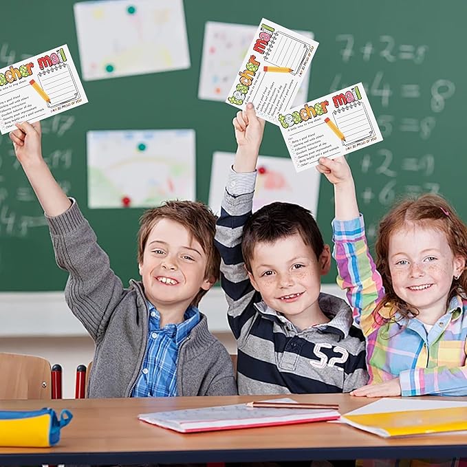 52PCS Teacher Happy Mail Notes to Parents, Positive Behavior Incentive Cards for Classroom, Motivational Reward Notes for Preschool Kindergarten Elementary Teachers