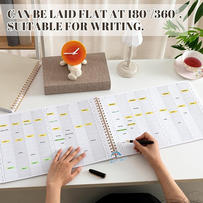Maitys 2026-2027 Large 8 Column Salon Appointment Book 11.46 x 16.26 for Hairstylist Spa Business, Hourly Planner 15 Minute Interval, 200 Pages Undated 6 Am 9 Pm Spiral Bound Checklist Planner
