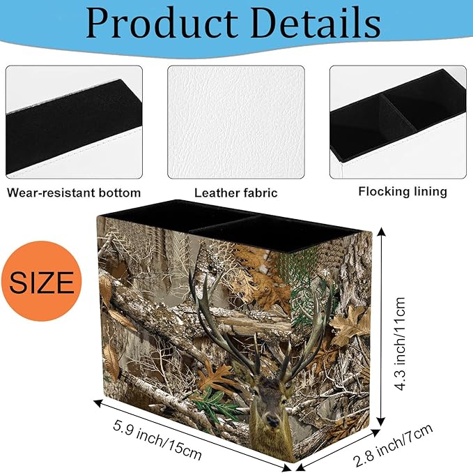 Pen Holder and Anti-Slip Mouse Pad Combination, Makeup Brush Storage Box, Tableware Storage Box, Suitable for Office and Home - Camouflage Giraffe