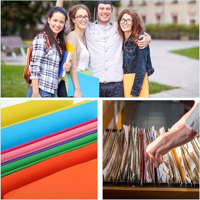 8 Pcs Expanding File Pockets, Letter Size, Accordion File Folders, 4.7 Inch Expandable Pockets, Assorted Colors