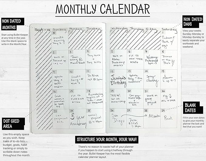 BK UNDATED Yearly Weekly/Monthly Planner 2026-27 Daily Planner Agenda & Personal Organizer to Increase Productivity, Academic Planner w/Sticker Set. A5 (5.8 x 8.3) - Green Hardcover