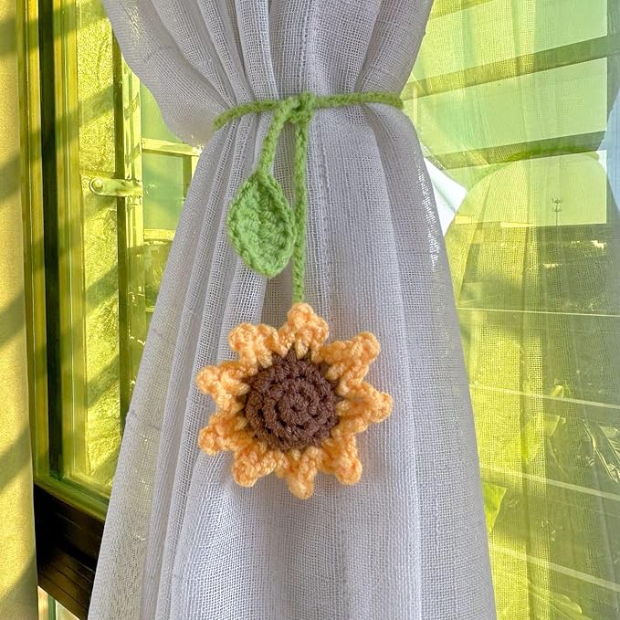 Crochet Bookmarks for Women Girls Kids Knitted Sunflower Book Mark for Book Lovers Coworker Bookish Birthday Graduation Gift for Her Him Unique Page Bookmark for Readers Christmas Easter Gifts