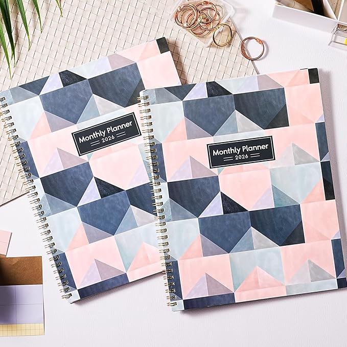 2026 Monthly Planner - Large Monthly Planner 2026, JAN. 2026 - DEC. 2026, 9" x 11", Tabs & Note Pages, Spiral Binding, Thick Paper, Back Pocket