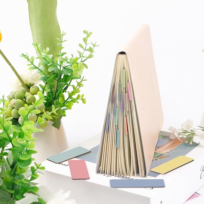 Sondeng 48Pack Magnetic Bookmarks for Reading Women Men Teacher Book Lovers Gifts, Morandi Bookmarks Bulk Personalized Bookmark Magnet Bookmark Clips Cute Pretty Funny Book Markers