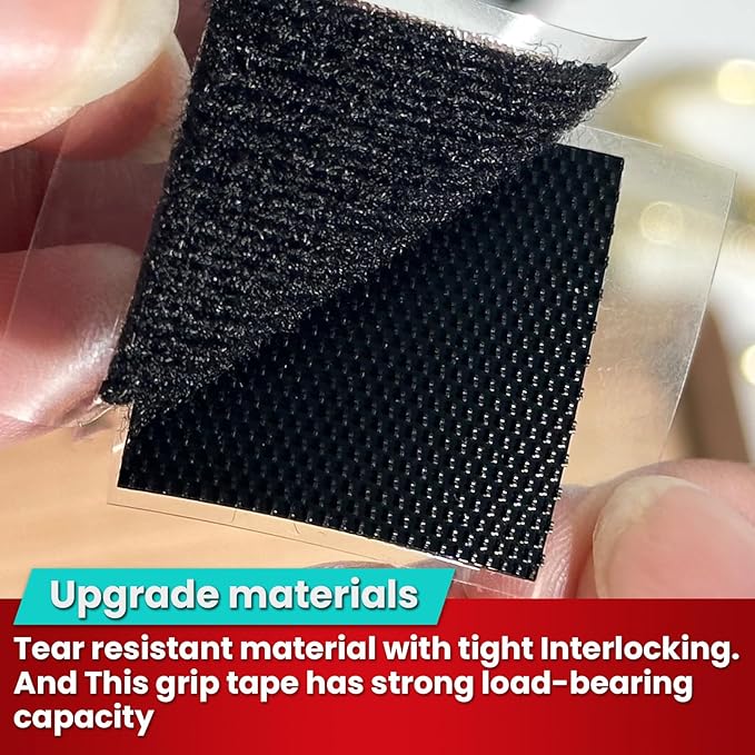 Tikfoam Heavy Duty Hook and Loop Strips with High Adhesive, and Square Circle, Strong Mounting Tape for Home, Outdoor or Office Use, Black 72 Sets