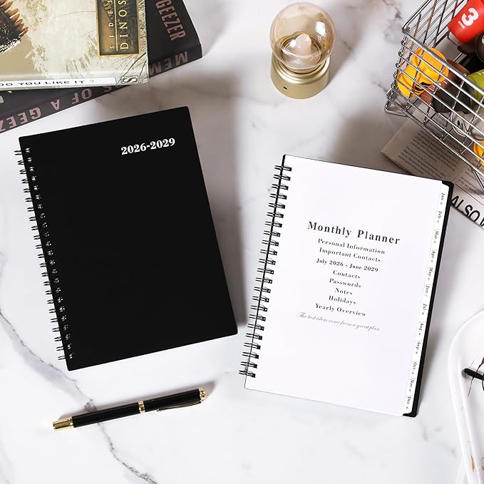 2026-2029 Monthly Planner/Calendar - 3 Year Monthly Planner 2026-2029, JUL 2026 - JUN 2029, 6.2" x 8.3", 3 Year Calendar 26-29 with Inner Pocket, Polypropylene Cover, 36-Month Tabs