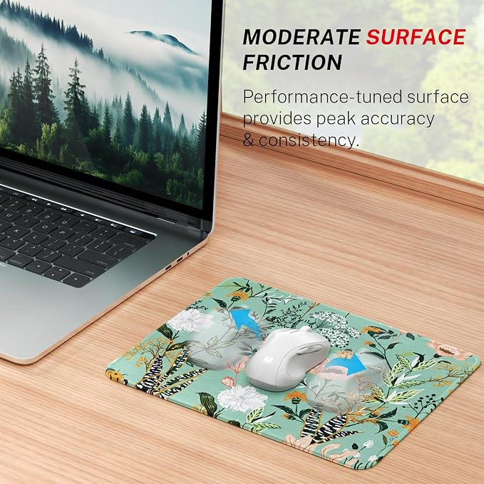 MROCO Essential Office & Gaming Mouse Pad, 8.5 x 11 Inch, Garden Whispers | Anti-Fray Stitched Edges, Functional Pattern Design, Non-Slip Rubber Base, Water and Stain Resistance
