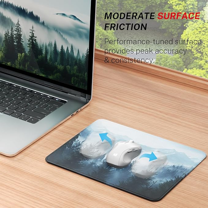 MROCO Essential Office & Gaming Mouse Pad, 8.5 x 11 Inch, Cloud Forest | Anti-Fray Stitched Edges, Functional and Stylish Pattern Design, Non-Slip Rubber Base, Water and Stain Resistant Protection