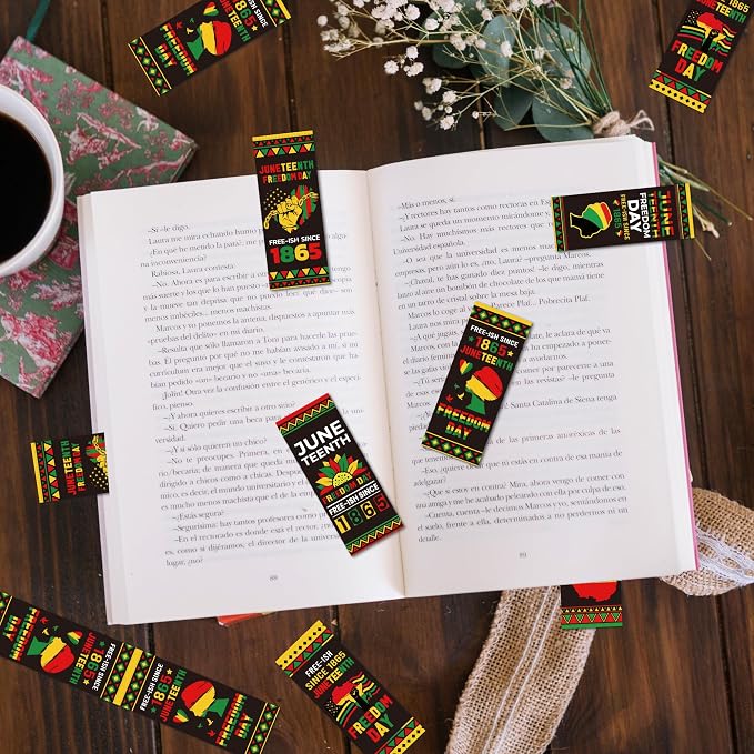 Haooryx Juneteenth Magnetic Bookmark - 72Pcs Black History Month Bookmark Magnetic Page Marker Page Clip for African American BHM Celebration Gift Party Decoration School Student Reward Teacher Supply