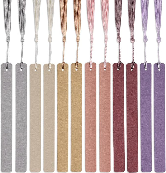 12 Pcs Pastel Leather Bookmarks Colorful for Women Students Teachers Book Lovers Reading Supplies(12colors3)