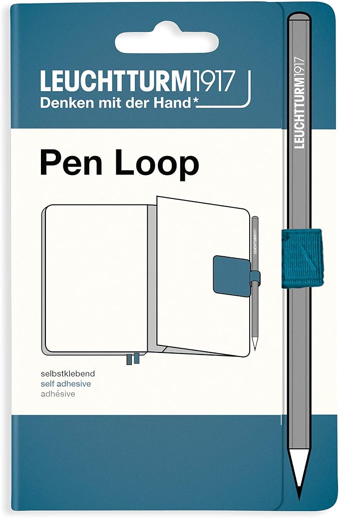 LEUCHTTURM1917 Self Adhesive Pen Loop Elastic Pen Holder (Stone Blue)