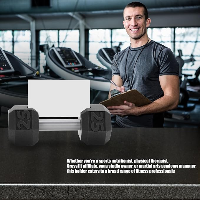 Novelty Dumbbell Business Card Holder, Office Business Card Displays,Desk Decorative Weightlifting Accessory for Gym Enthusiasts