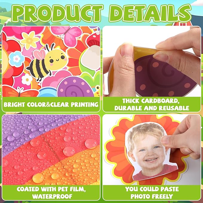 Spring is in The Air Bulletin Board Set Colorful Floral Butterfly Photo Craft Cutouts Classroom Decorations Spring Theme Party Flower Kite Paper Cutouts for Classroom School Home Supplies