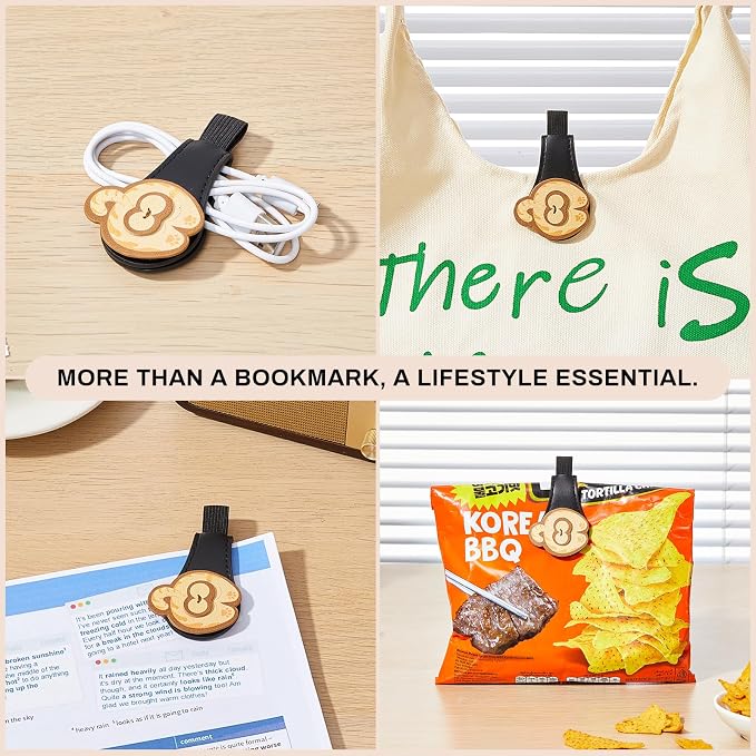 2Pcs Magnetic PU Leather Bookmarks Gift Box, Cute Cat Book Marks for Reading Women, Magnetic Bookmark Set with Double-Sided Magnets, Book Club Gifts for Women, Bookish Gifts