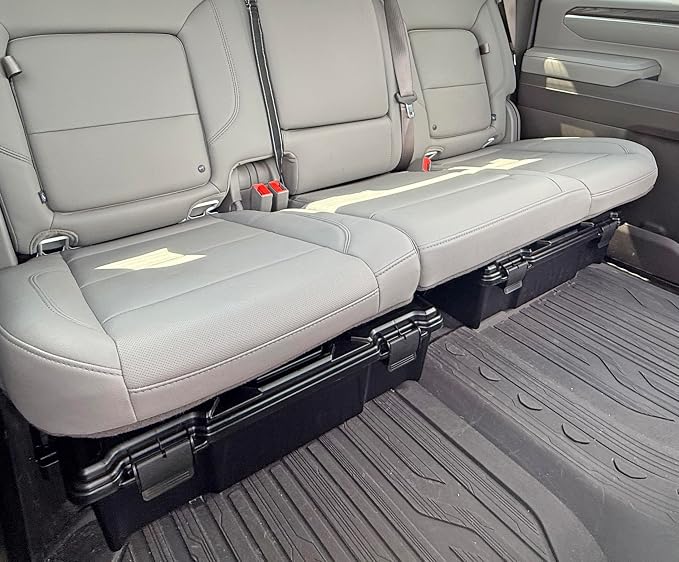 MTM TUGC Truck Underseat Gear Crate, Storage Box, Heavy-Duty Pickup Truck Organizer for Tools, Tactical Gear, Hunting, Camping & Emergency Supplies, 25.5"x12.5"x6.75", USA Made, Black